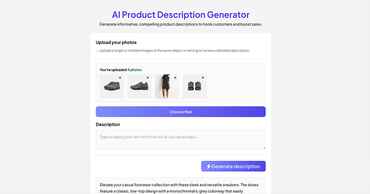 ProductDescriber - AI-generated product descriptions